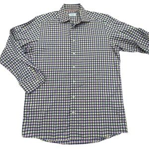 ETON Mens Contemporary Plaid Long Sleeve Collared Button Dress Shirt 16 EUR 41